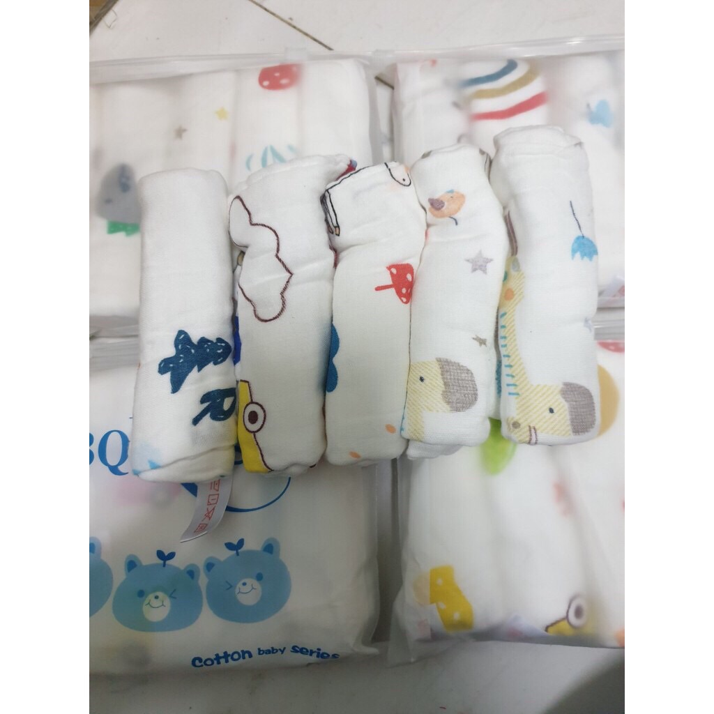 [HCM]Sét 5khăn sữa 6 lớp kèm túi zip