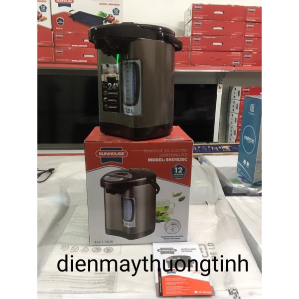 Bình Thuỷ Điện Sunhouse Shd1535 3.5 Lít