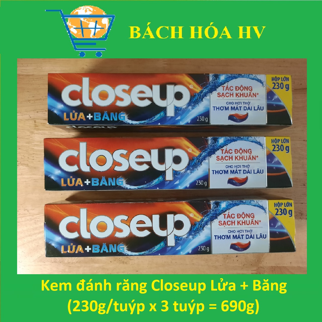 Combo 3 cây kem đánh răng CLOSEUP LỬA BĂNG 230g - BACH HOA HV