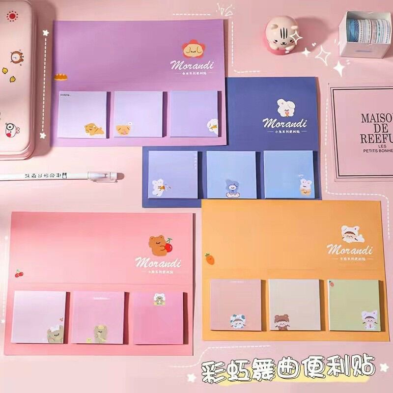 [MUA 2 GIẢM 5%]Vỉ 3 xấp giấy note cute