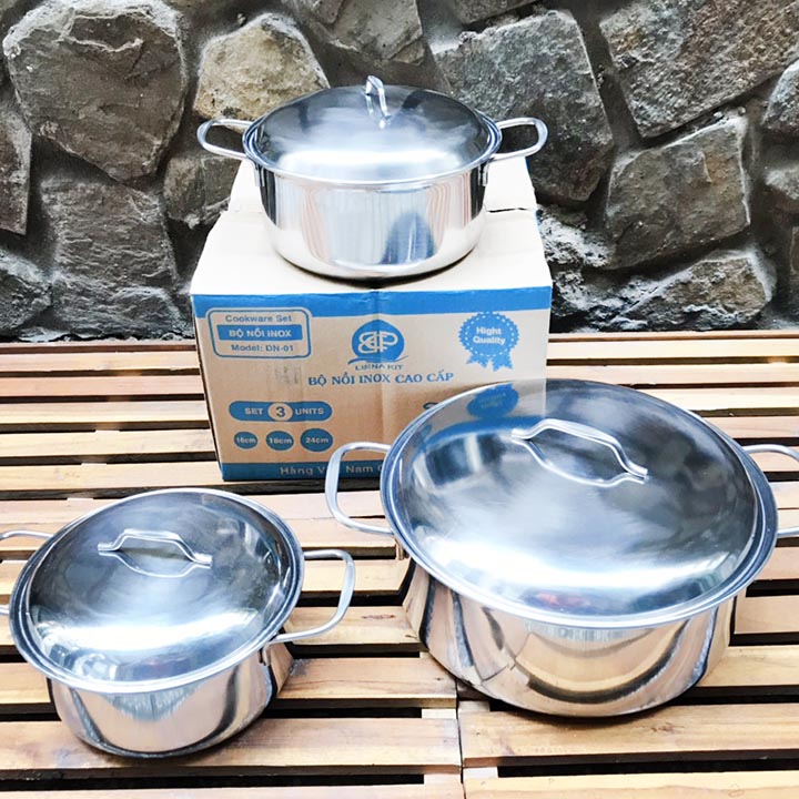 [HCM]Bộ 3 nồi inox ESHOP 24H