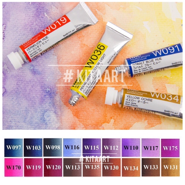 [Màu Nước Holbein] P5 Tone Xanh Tím Tuýp 5-15Ml