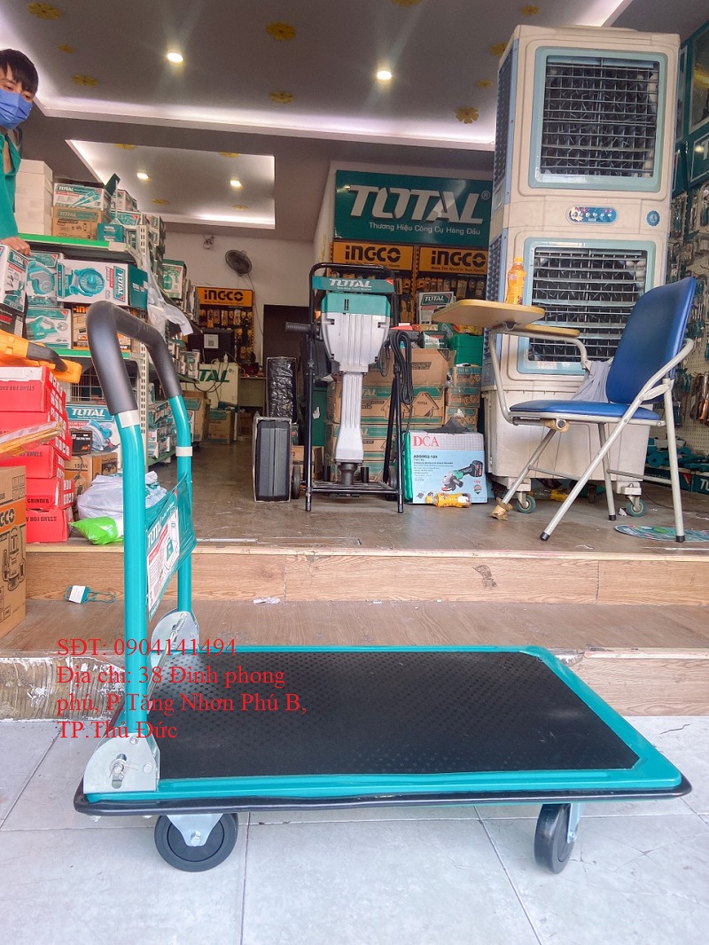 Xe đẩy hàng TOTAL THTHP13002 Xe đẩy hàng gấp gọn Khả năng tải 300kg Bánh xe PU kích thước 5 inch Kích thước mặt sàn 907X608mm, đẩy hàng bằng tay, tiện lợi, dễ sử dụng, chất được nhiều hàng hóa [THIẾT BỊ LAO ĐỘNG]