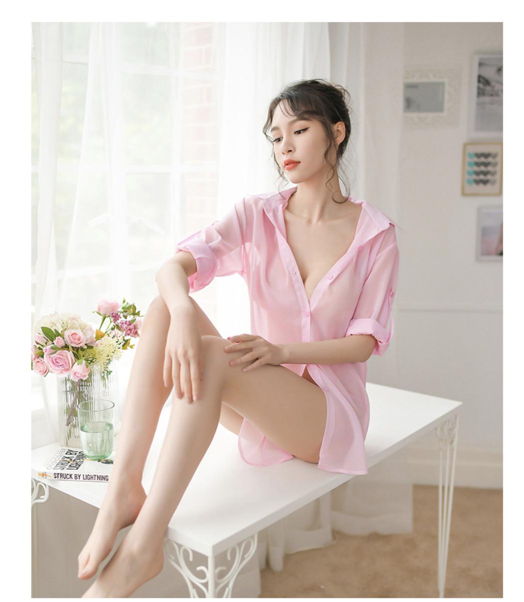 [HCM]Đầm Sơ Mi Voan Mỏng Sexy CDAN72