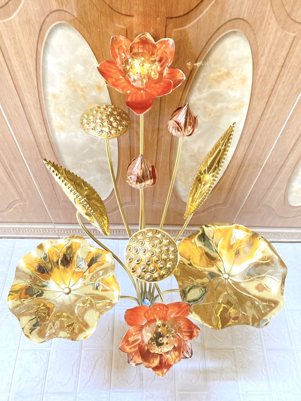 BÓ HOA SEN 10 BÔNG 70 CM BẰNG ĐỒNG