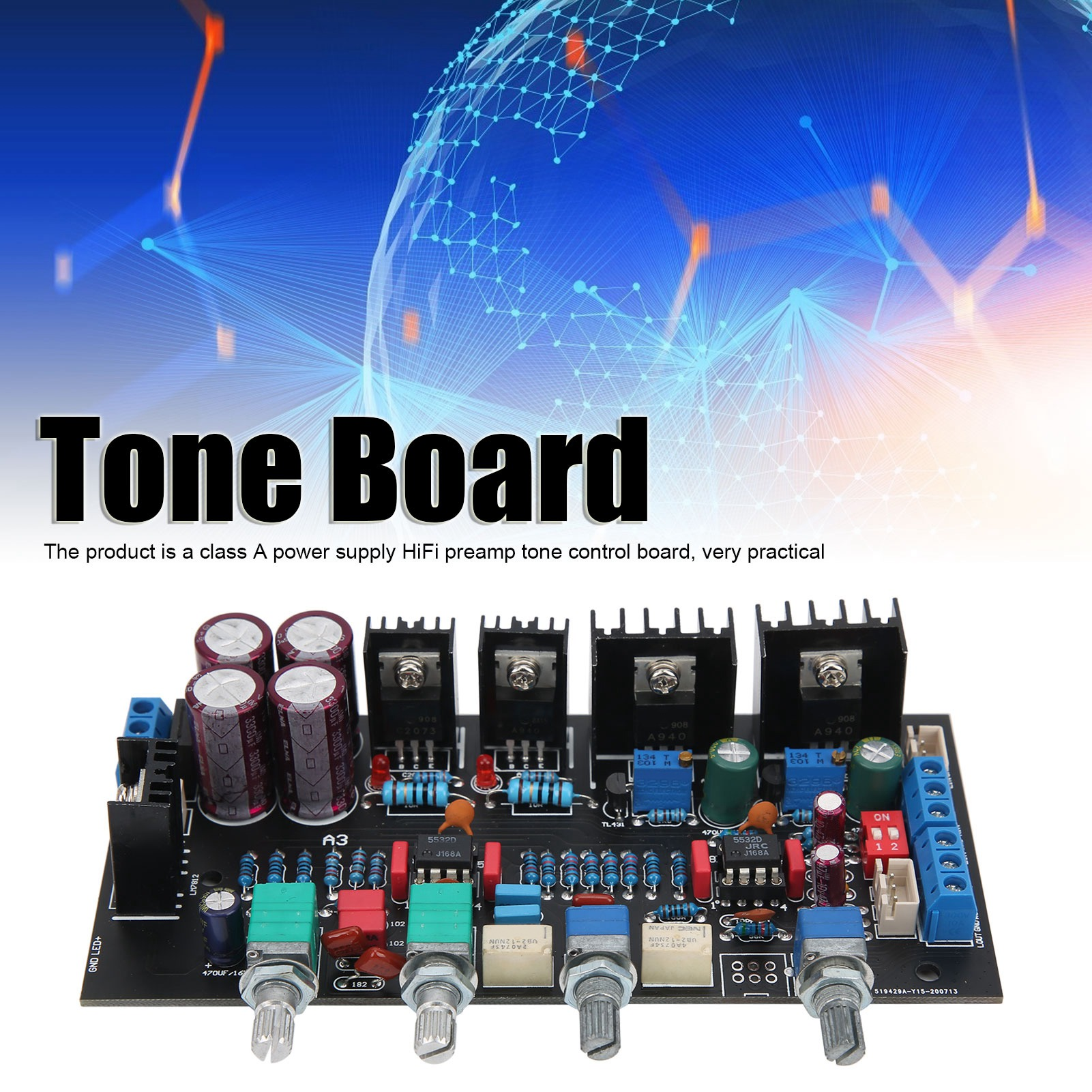 Tone Board A3 Class A HiFi Preamp 4 Knobs Digital Sound Remover Module Control Components