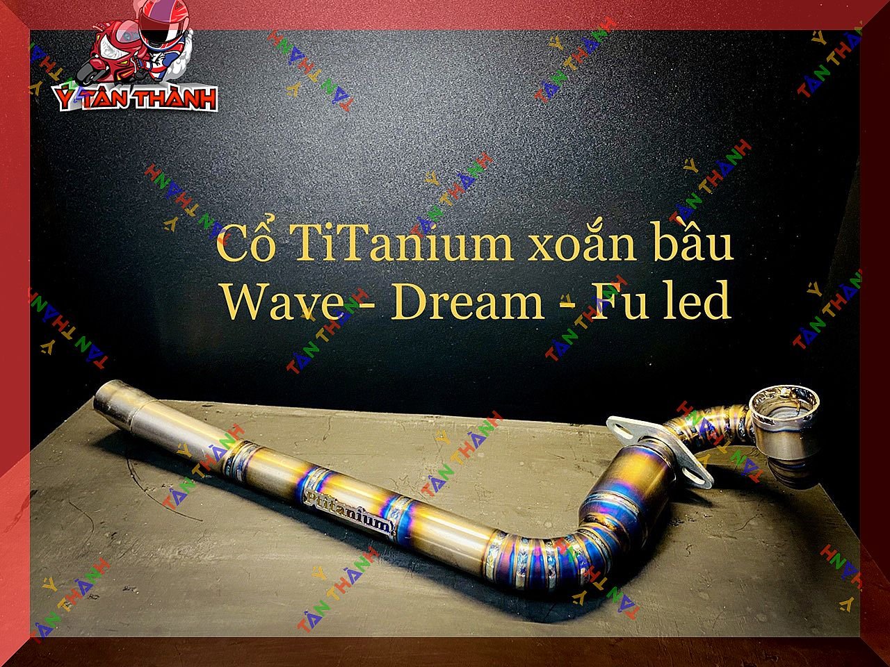 Cổ pô titan có bầu hơi cong cho wave,dream,future125,neo MS 82