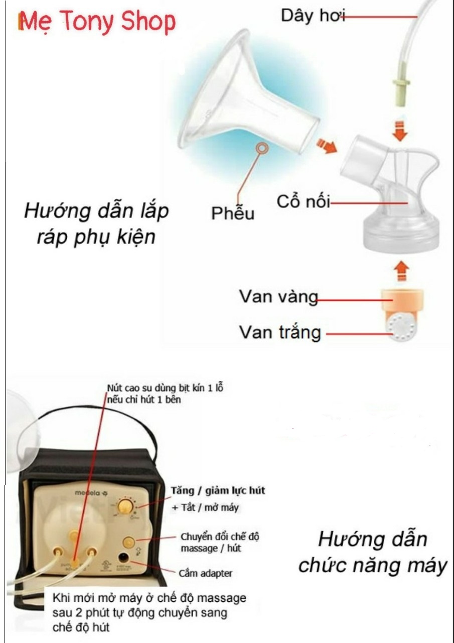 [Đầy Đủ-New 100%]Bộ Phụ Kiện Thay Thế Cho Máy Hút Sữa MEDELA Pump In Style Advanced(Hàng Thay Thế)