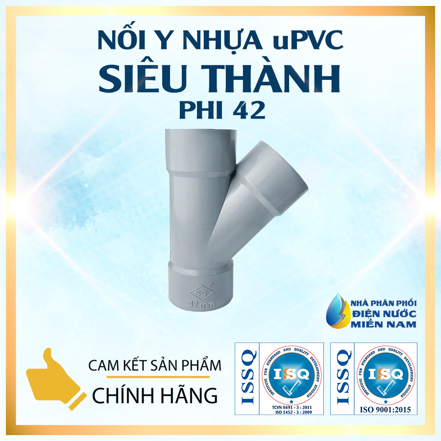 Nối Y Nhựa uPVC Siêu Thành (Phi 21, Phi 27, Phi 34, Phi 42, Phi 49, Phi 60)