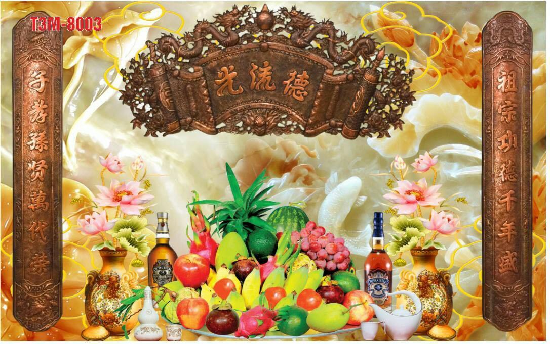 Tranh dán ban thờ 3D KT 100x150 cm