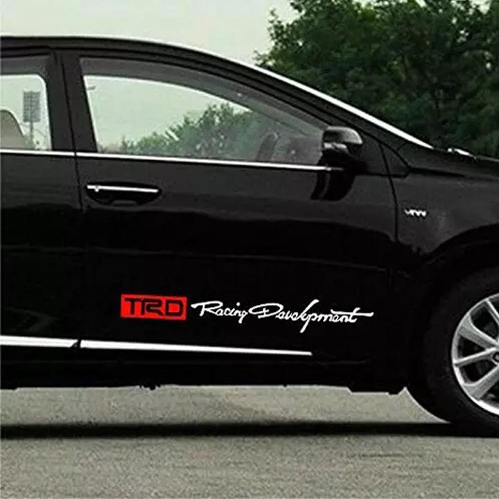 Bộ 2 tem dán cửa xe ô tô trd 02