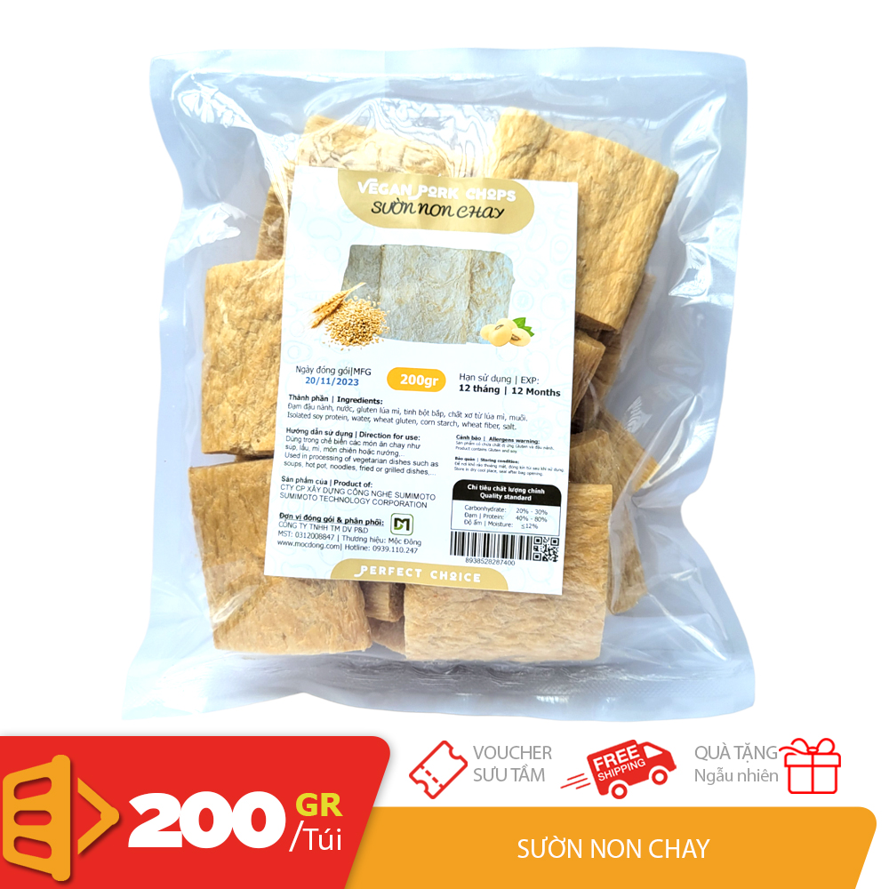 Túi 200gr sườn non chay đậu nành lúa mạch