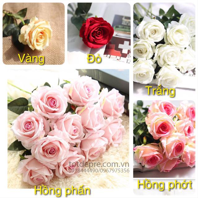 Hồng Nhung ( 50cm ) - Hoa giả cao cấp