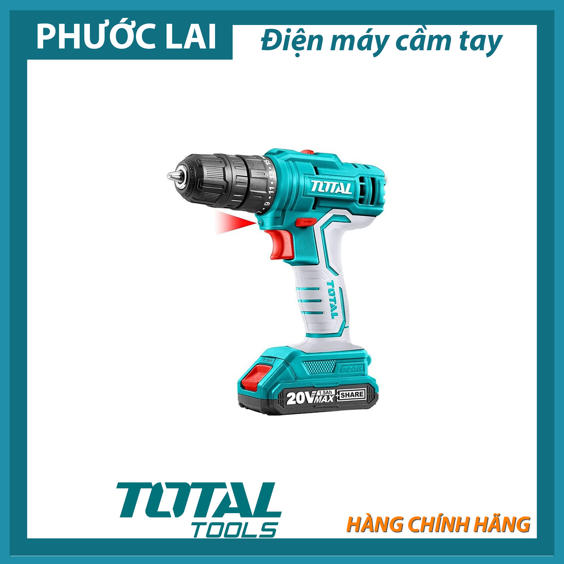 Máy khoan búa dùng pin 20V (Chính Hãng) TOTAL TIDLI20145
