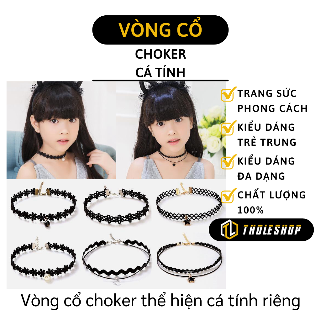 1 Vòng cổ choker hay vòng tattoo hottrend - Phụ kiện nữ - Vòng cổ tatto Chocker thời trang cá tính - Vòng cổ tatto trẻ em