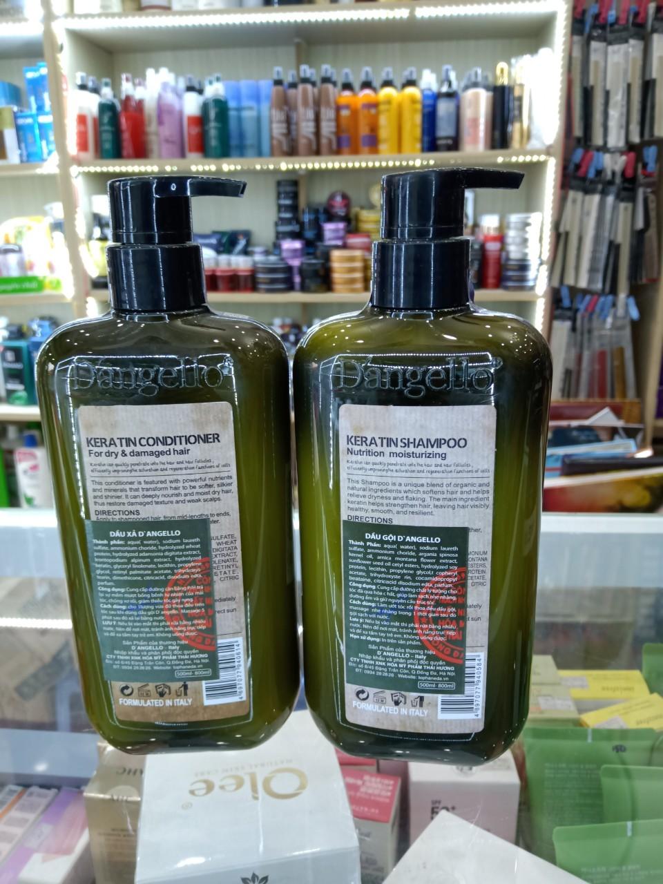 DẦU GỘI XẢ SIÊU MƯỢT DANGELLO KERATIN SHAMPOO 500MLX2