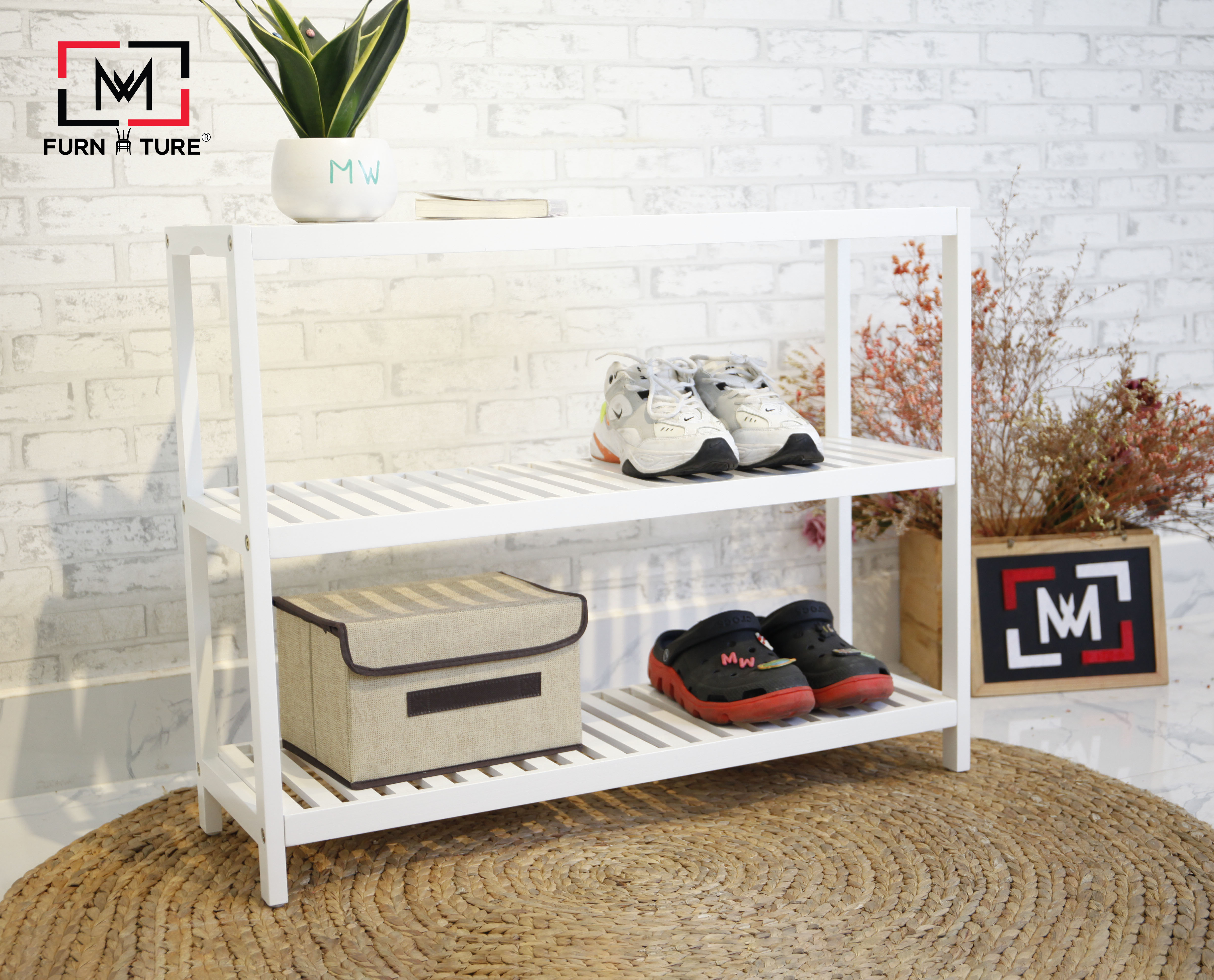 Kệ để giày dép đa năng 3 tầng hàn quốc gỗ size m