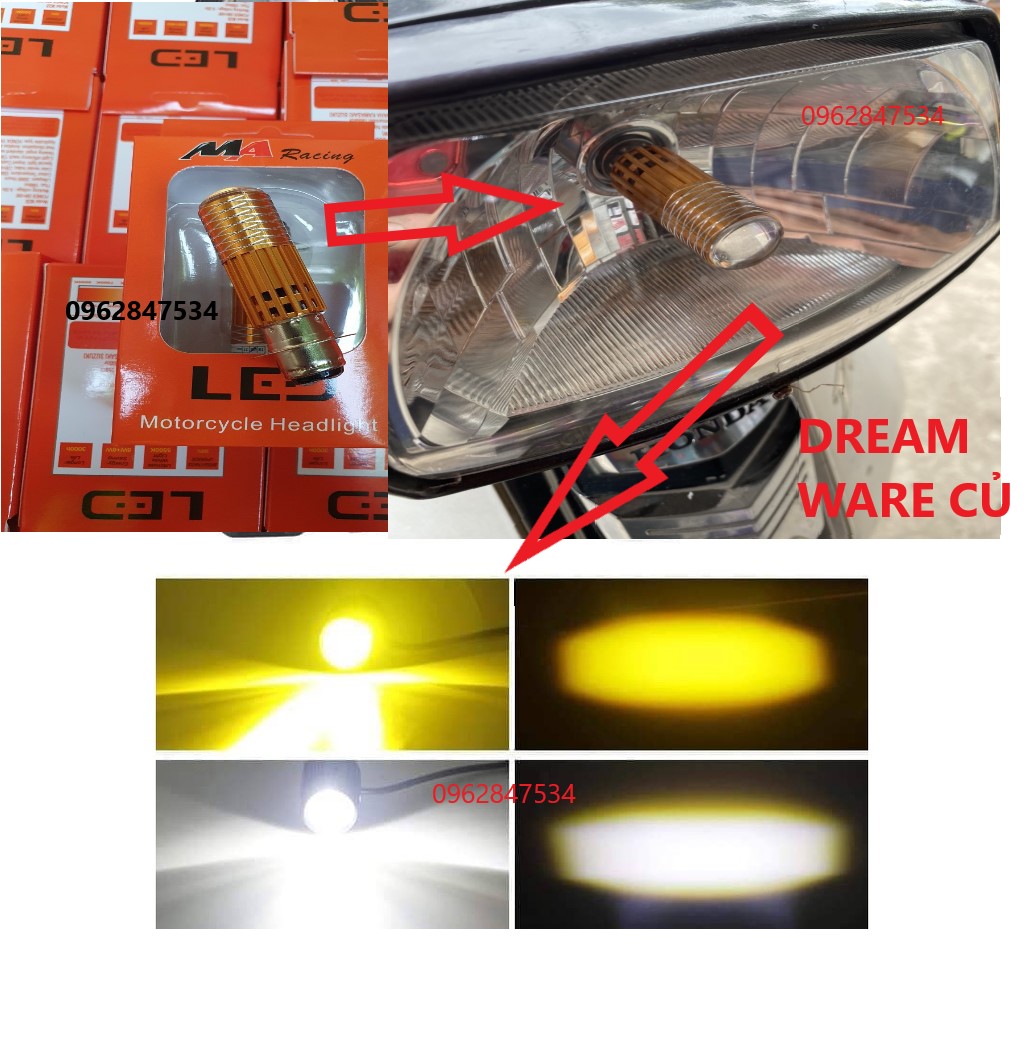 🔥 Đèn Led pha M5 gương cầu Mini Cos Vàng Pha Trắng cho dream ware 2 đèn sirius đầu đèn helo.