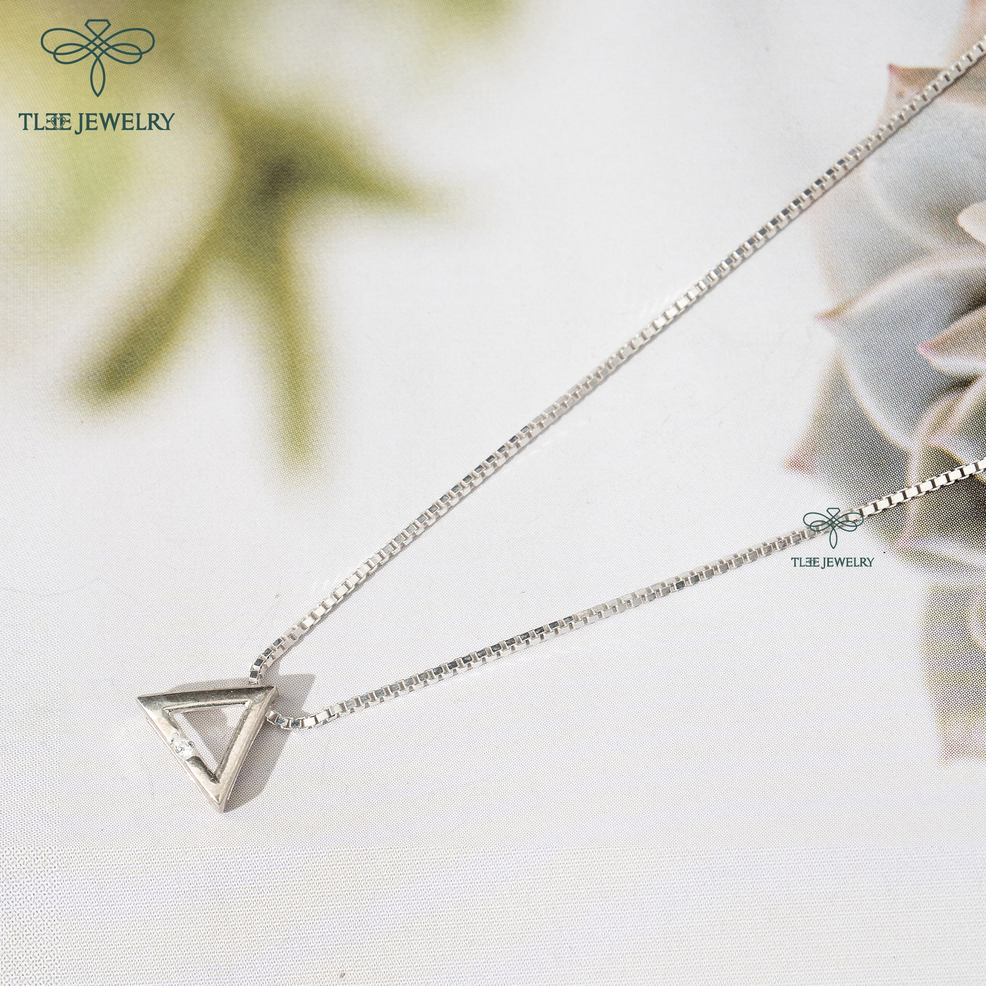 Vòng cổ bạc nữ TLEE hình khối tam giác basic TleeJewelry D0113