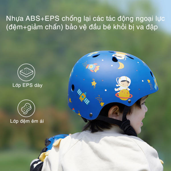 Mũ bảo hiểm trẻ em cao cấp KUB tặng kèm 6 móm đồ bảo hộ tay chân, nón bảo hộ có cấu tạo siêu nhẹ giữ an toàn cho bé khi chơi thể thao, tập xe đạp