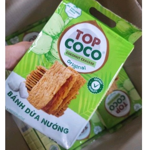 Bánh dừa nướng Quảng Nam TOPCOCO vị nguyên bản gói 250g Tiêu Chuẩn Xuất