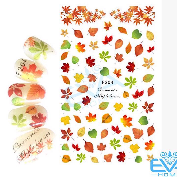 [HCM]Miếng Dán Móng Tay 3D Nail Sticker Tráng Trí Hoạ Tiết Lá Cây F204