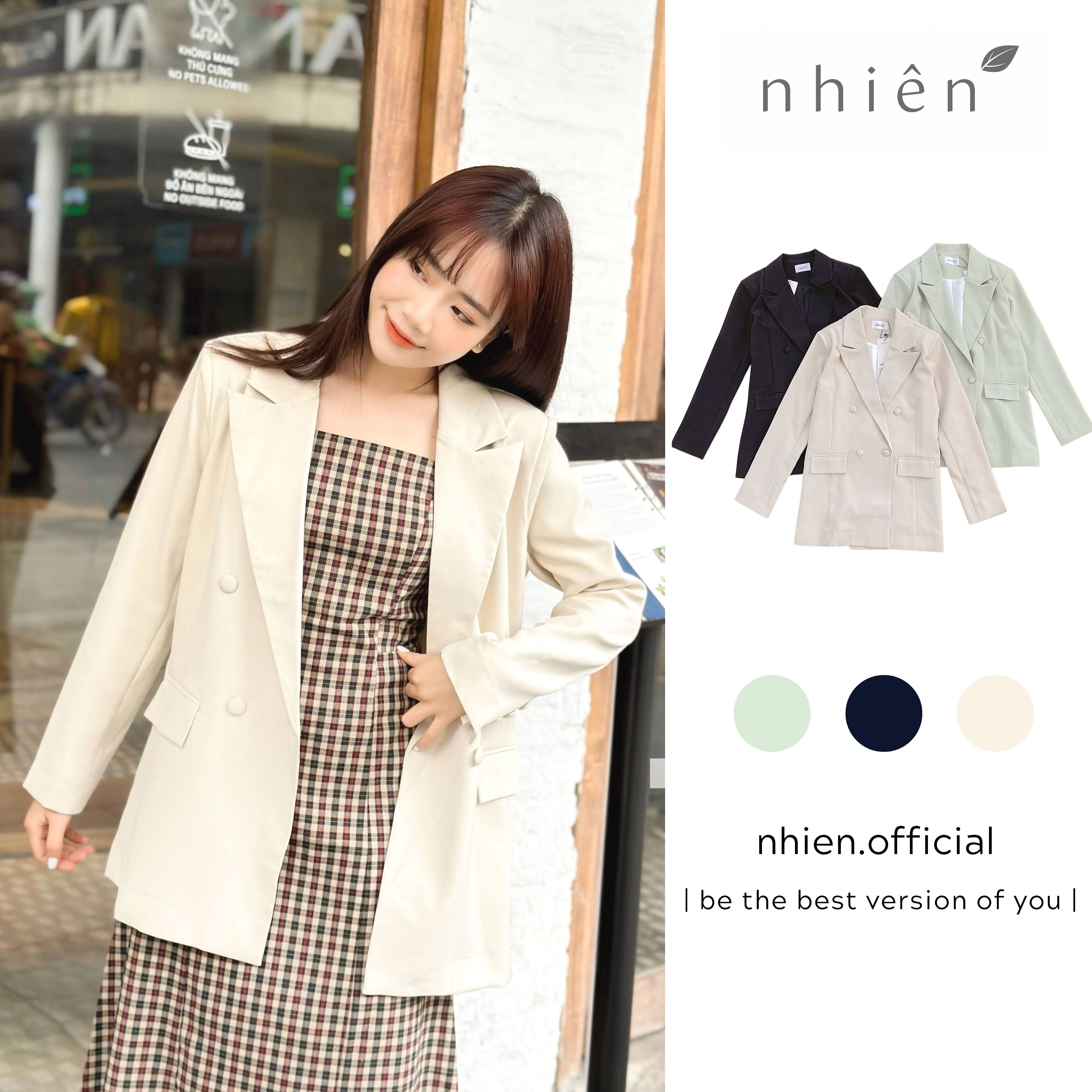Áo khoác blazer basic phối nút nhiennofficial BK15