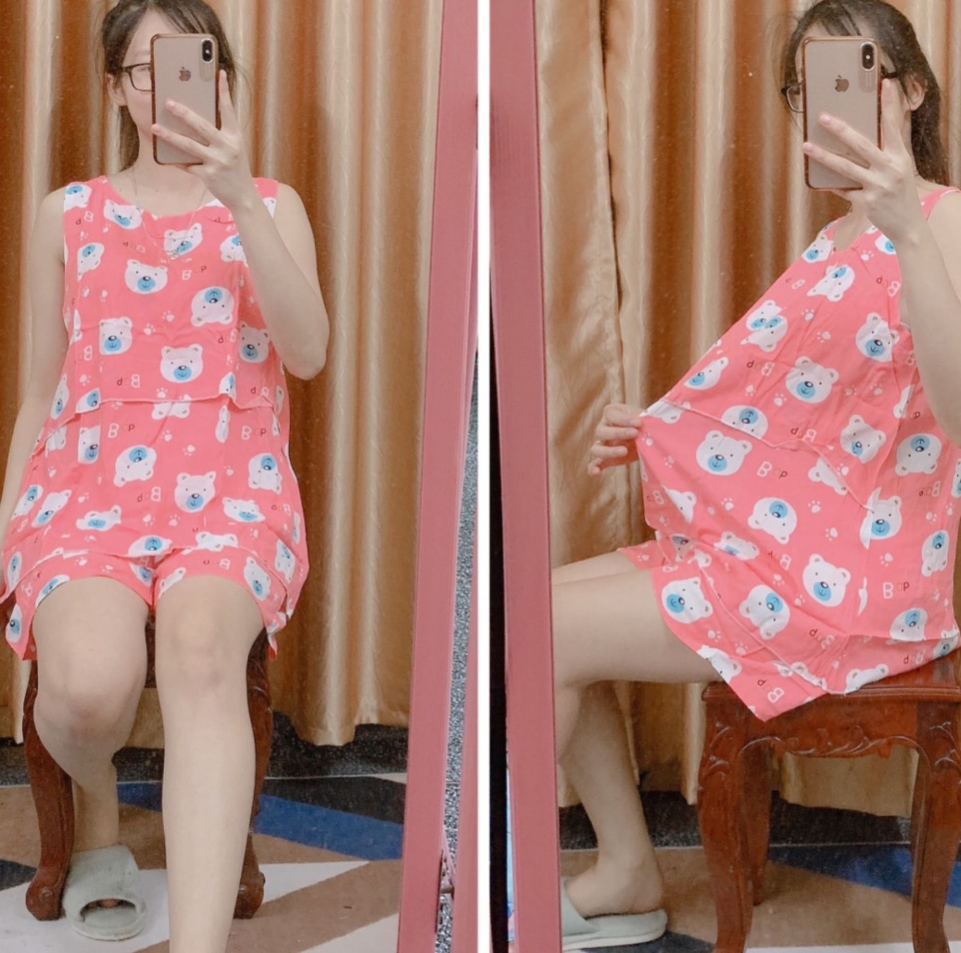 Bộ đồ bầu mặc nhà chất mát
