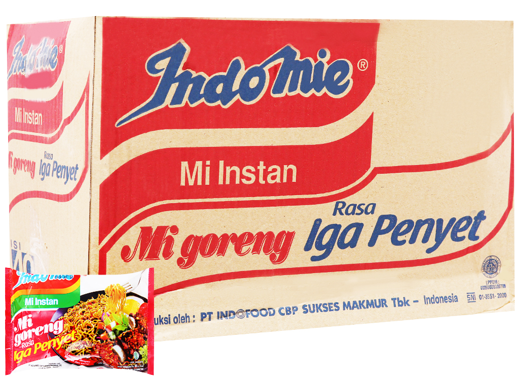 [FreeshipMAX] Thùng 40 gói mì xào khô indomie Vị Sườn ( Goreng Rasa Iga Penyet) 80g