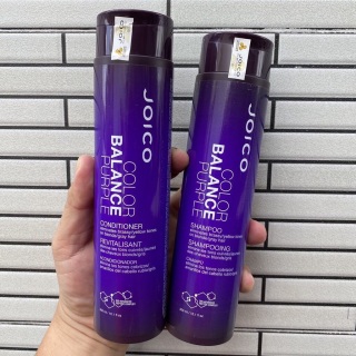 [HCM]Bộ Dầu Gội Xả Khử Ánh Vàng Và Bổ Sung Sắc Tố Tím Dành Cho Tóc Nhuộm Tone Lạnh JOICO Balance Purple Shampoo 300ml x2 thumbnail