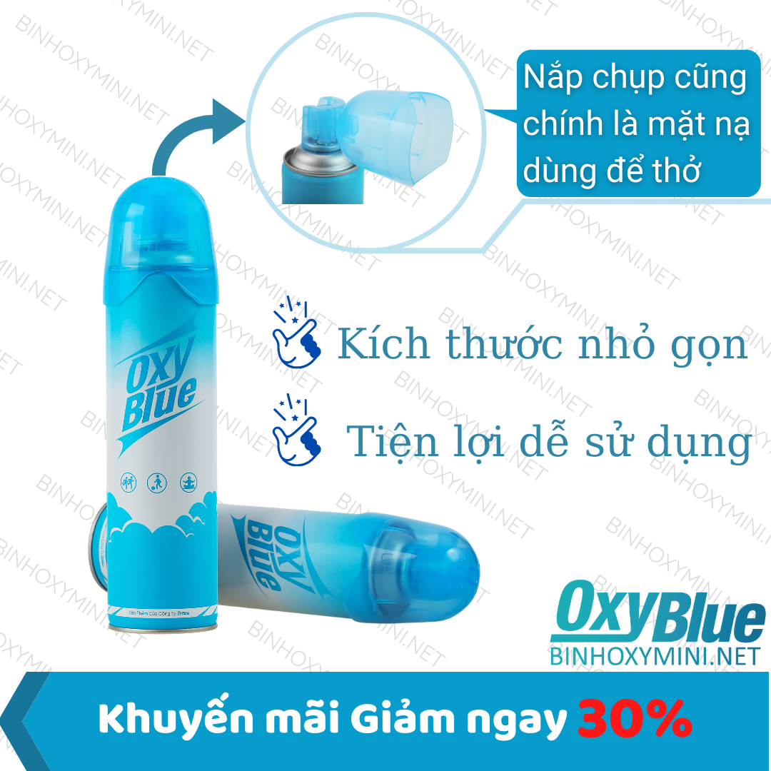 Bình Oxy Mini Cầm tay chứa Oxy tinh khiết 99%