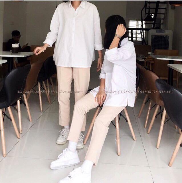[HCM]VIDEO THẬT - quần ống xuông basic pants chất liệu kaki ( hình thật cuối )