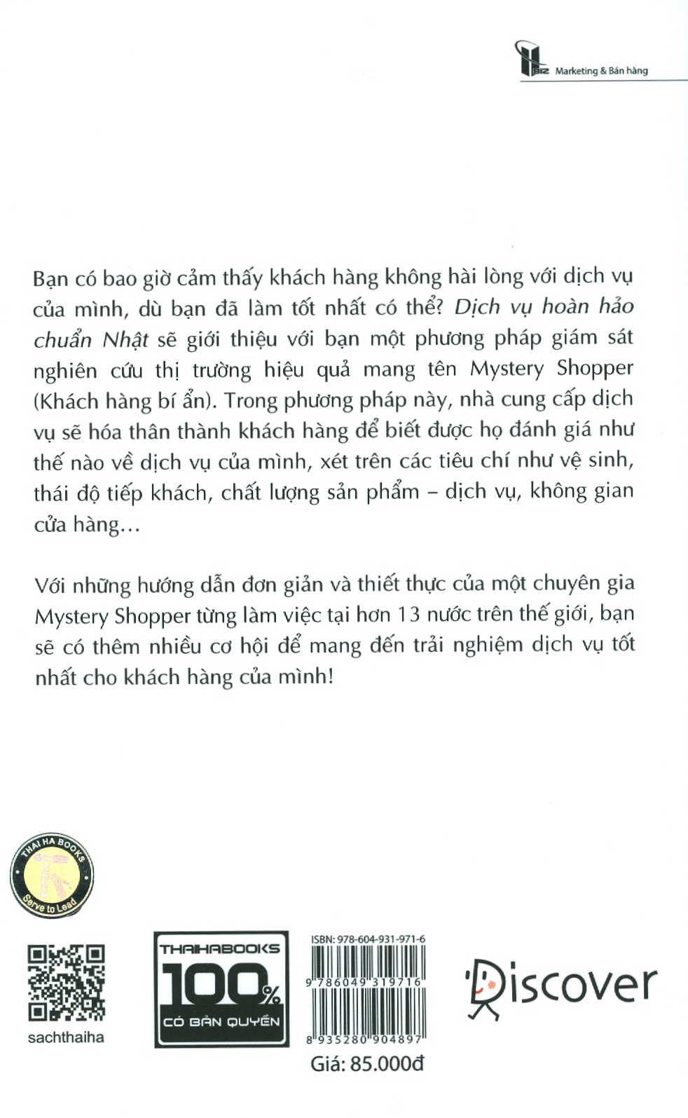 Sách - Dịch vụ hoàn hảo chuẩn Nhật