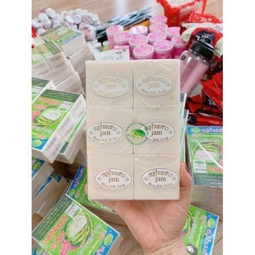 Bánh xà phòng cám gạo vuông Thái Lan, 1 bánh xà phòng gạo, bánh xà phòng gạo vuông