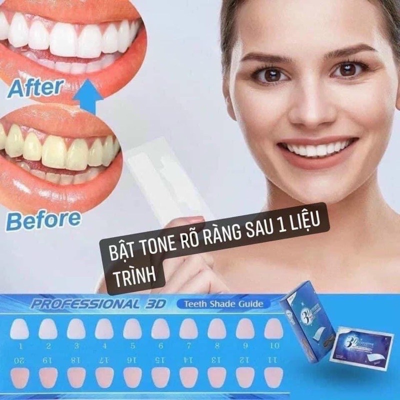 [ SẴN ] MIẾNG DÁN TRẮNG RĂNG 3D WHITE TEETH WHITENING STRIPS