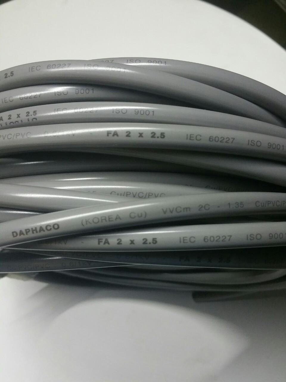 Dây điện bọc nhựa PVC DAPHACO FA 2x2,5