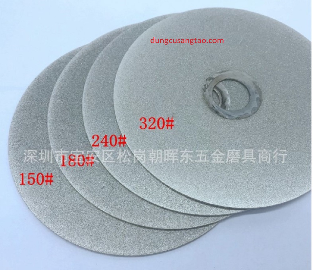 Đĩa mài đá, ngọc, kim loại (đĩa mài phủ kim cương D100mm lỗ 16mm)
