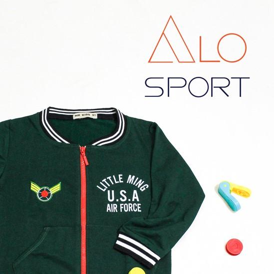 Áo khoác trẻ em cổ bo sọc