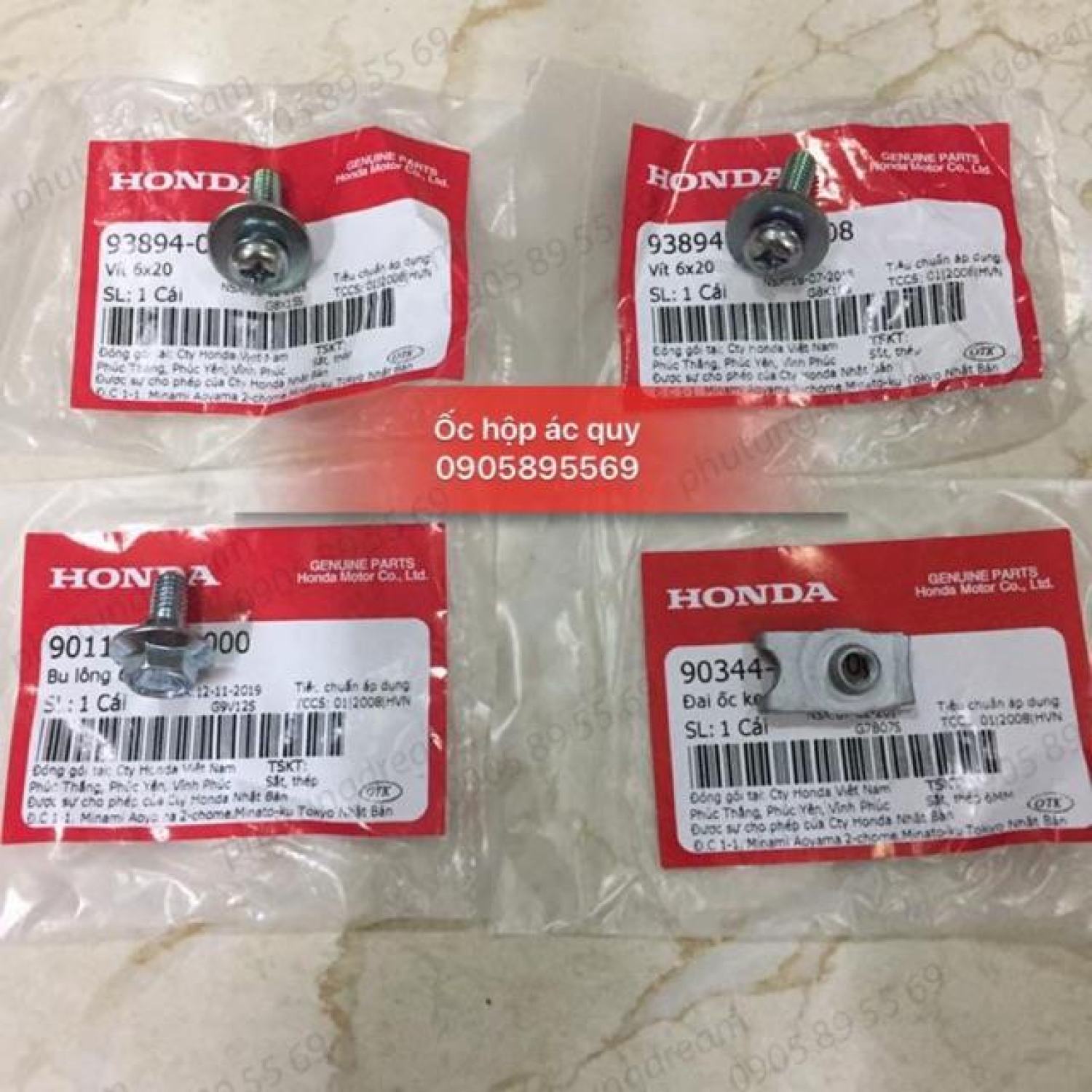 Conbo bộ ốc bắt hộp ắc quy xe dream - Honda Việt Nam
