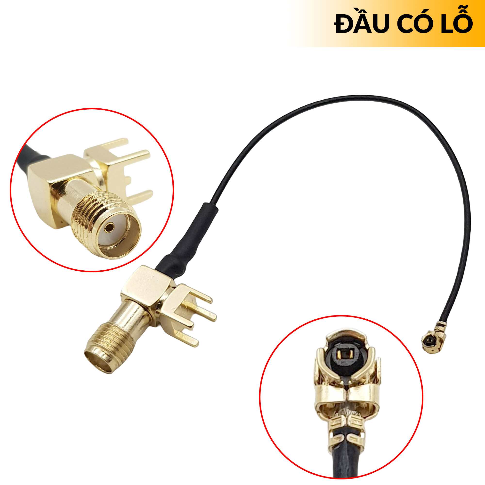 Dây chuyển đổi ipex u.fl sang sma 4 chân 10cm, cable anten ipx bluetooth | wifi | gsm | 4g | 2.4g