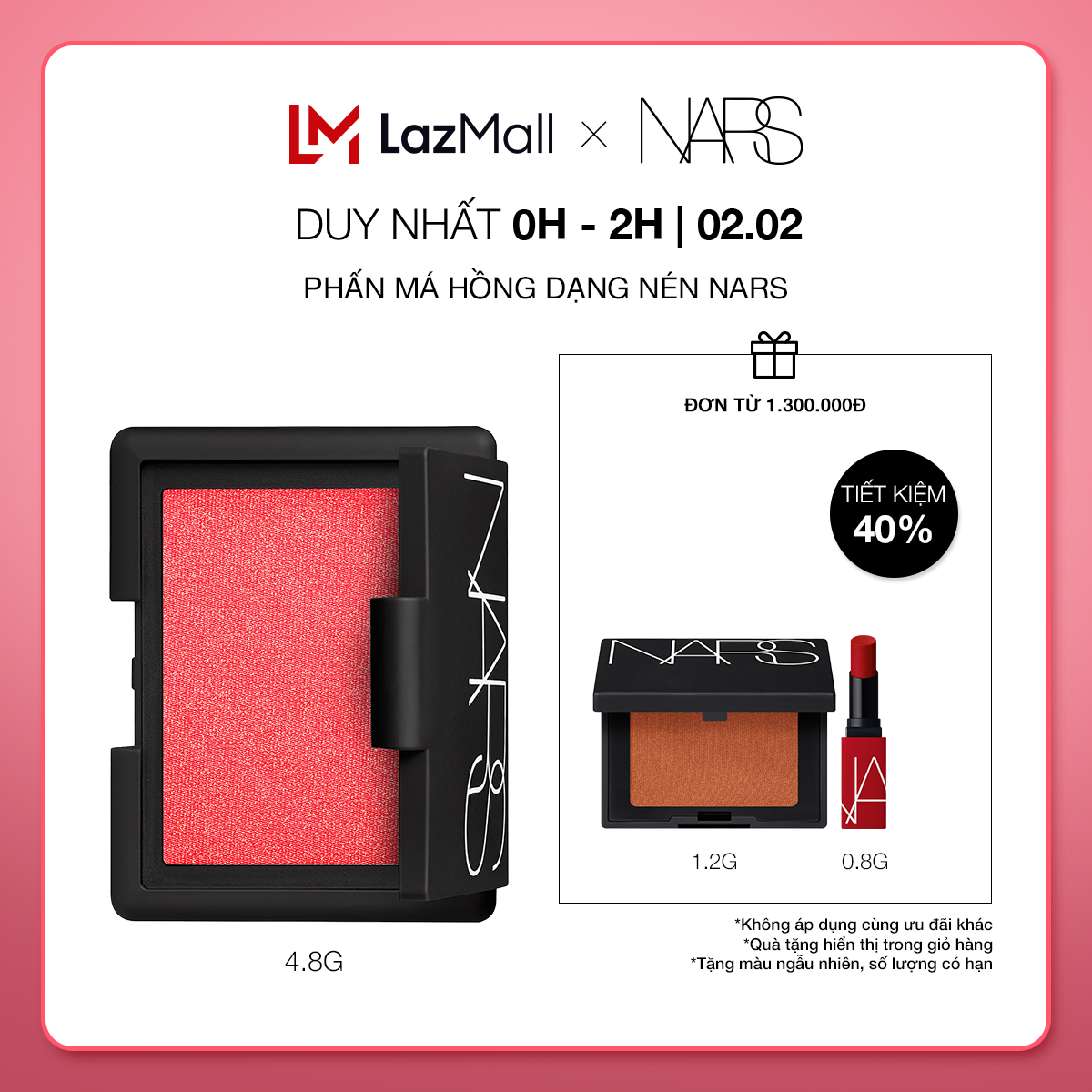 Phấn má hồng dạng nén NARS Blush 4.8g