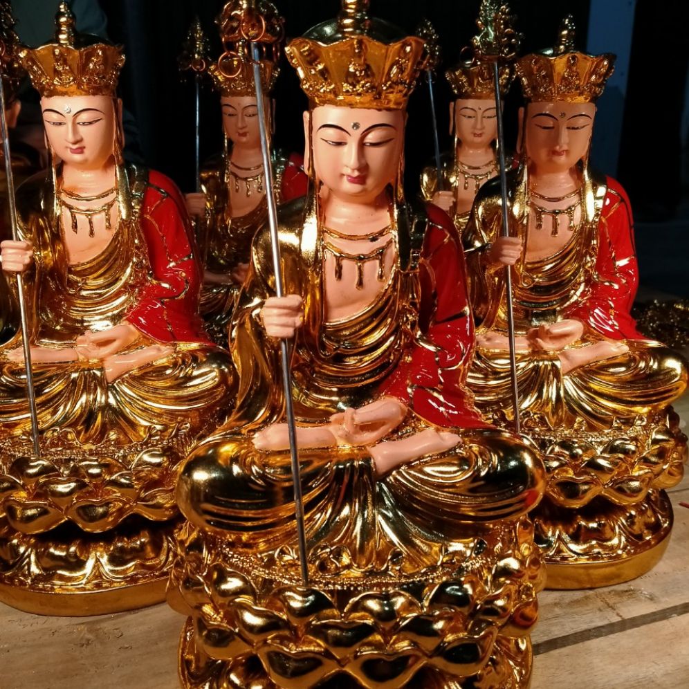 Tượng Địa Tạng ngồi 30cm dát vàng