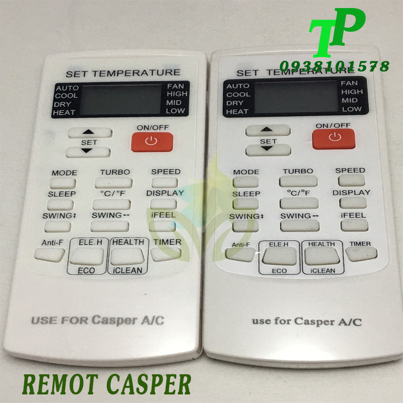 Điều Khiển, Remote Máy Lạnh Điều Hòa Casper (Tặng Kèm Pin)
