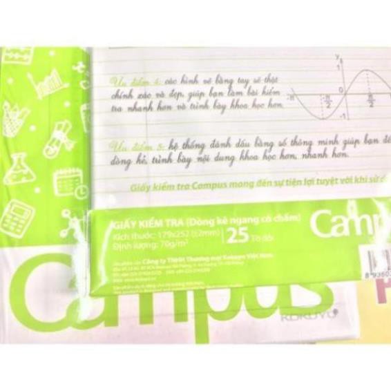 Giấy kiểm tra Campus có chấm (1 túi/ 25 tờ đôi)
