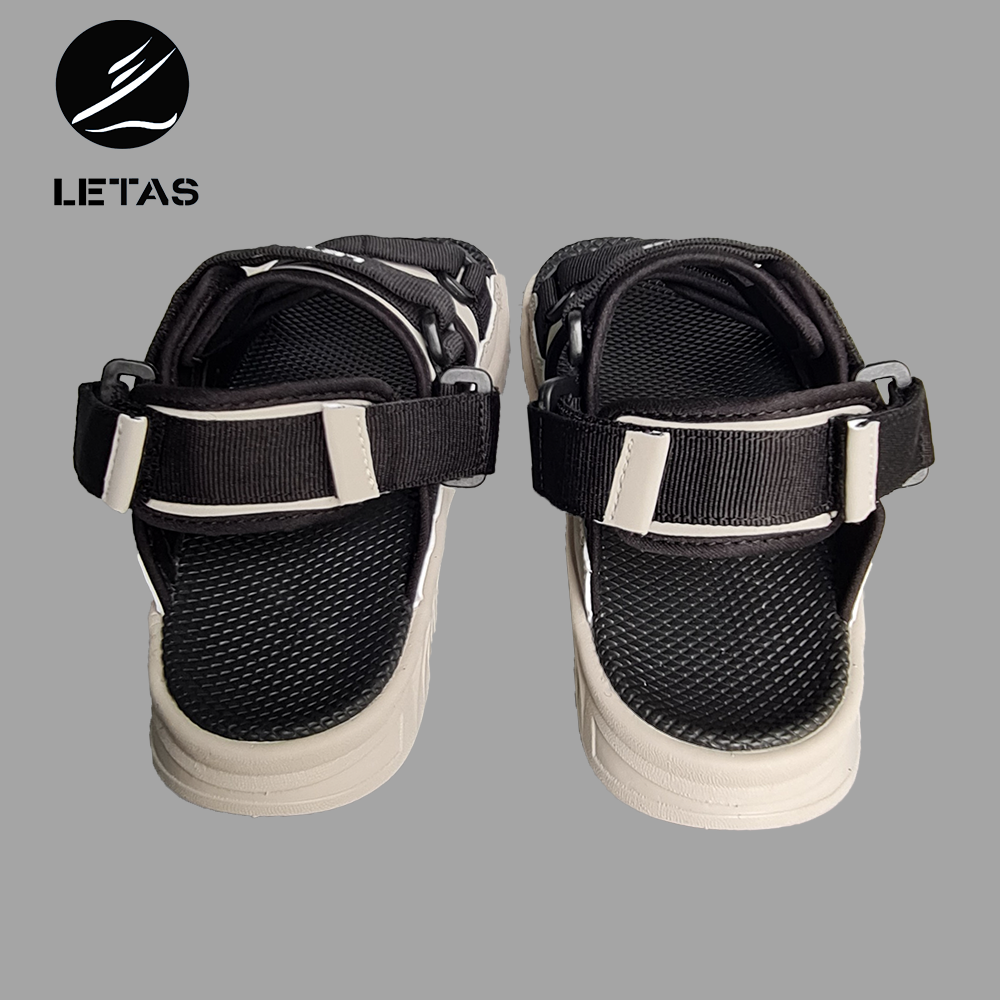 Sandal Nữ,Nam Cá Tính Letas D712 Đen Ghi