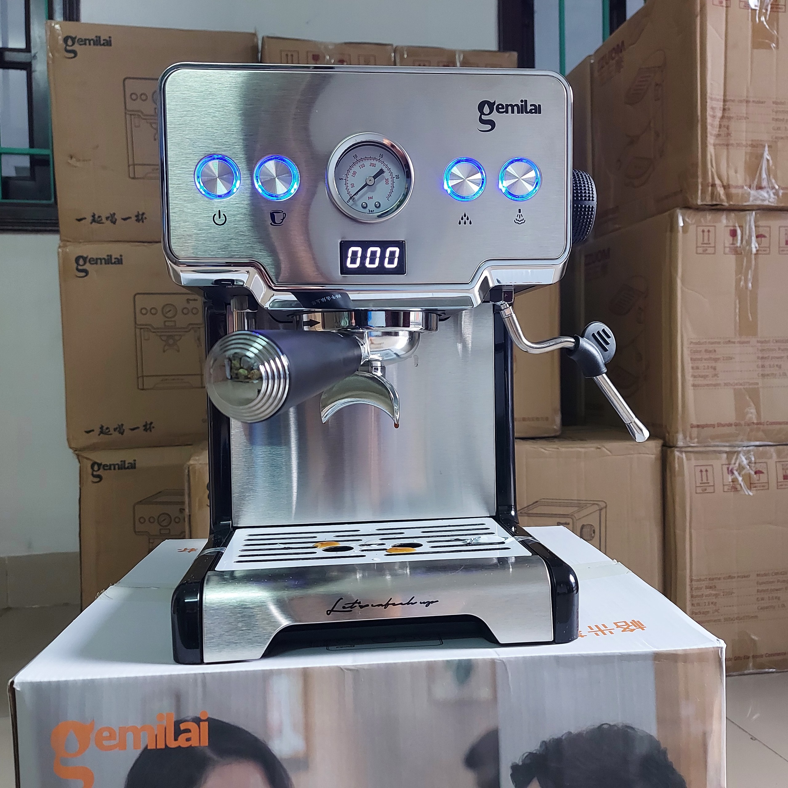 Máy pha cafe tự động gemilai, máy pha cà phê gemilai CRM 3605