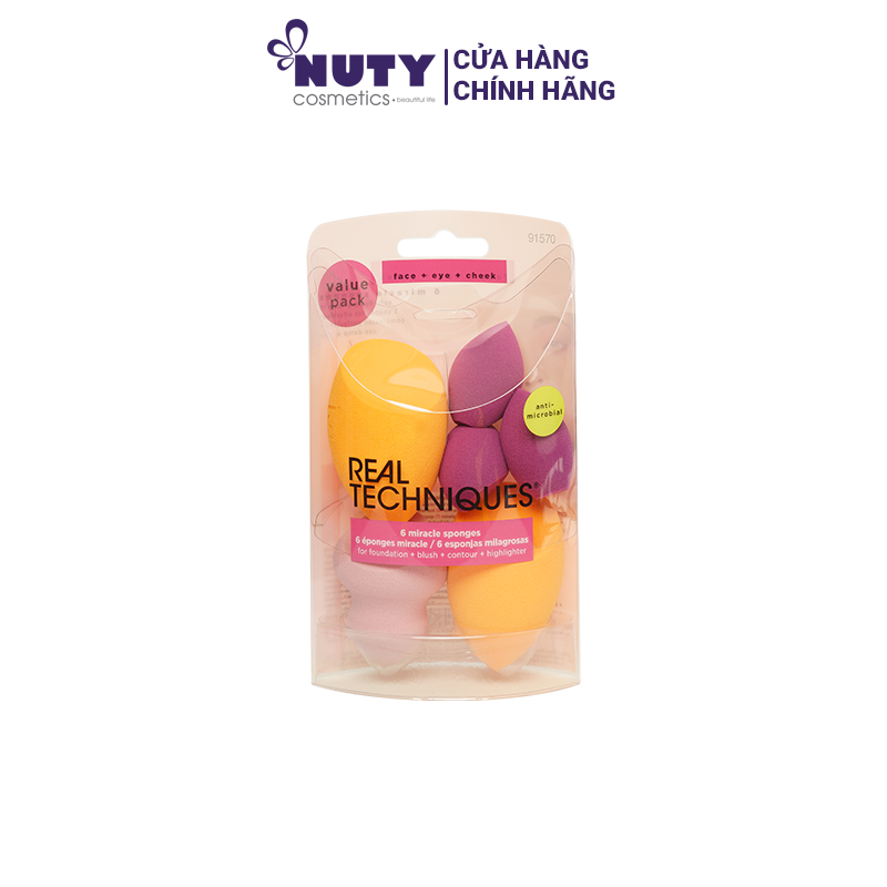 Set 6 Bông Mút Trang Điểm Real Techniques 6 Miracle Sponges (6 pcs)