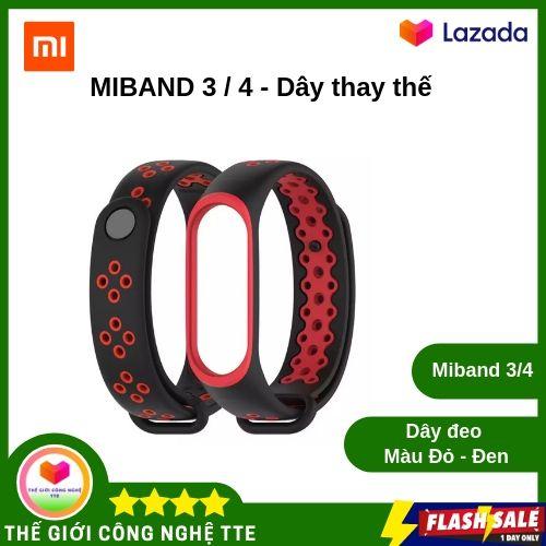 MI BAND 3/4 Dây Thay Thế Đồng Hồ - Màu Đen Đỏ