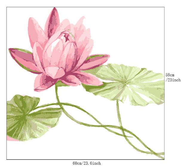 [HCM]Decal dán kính cao cấp - Hoa Sen Lớn (60x58cm )-DK7179