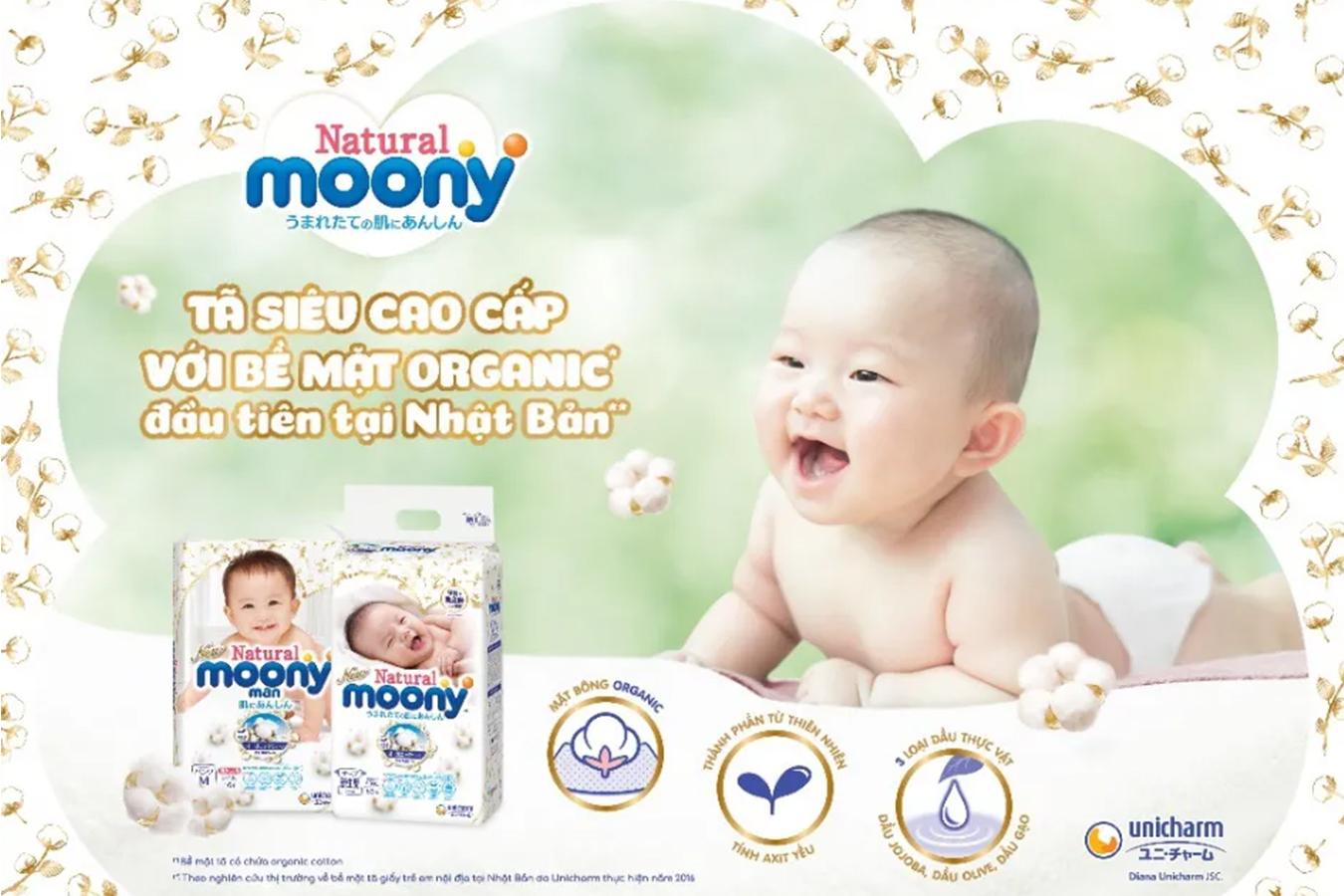Tã Dán Moony Natural Bông Oragnic Nhập Khẩu M46